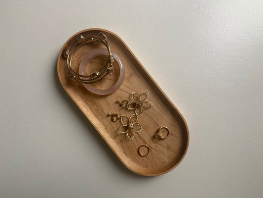 Hardwood Oval Tray | Wooden decorative Valet Tray | Jewelry tray | Vanity tray | Entryway | Countertop |  Oval Catchall tray
