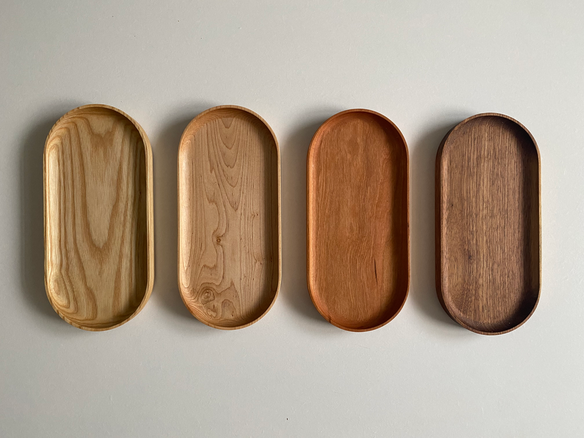 Hardwood Oval Tray | Wooden decorative Valet Tray | Jewelry tray | Vanity tray | Entryway | Countertop |  Oval Catchall tray
