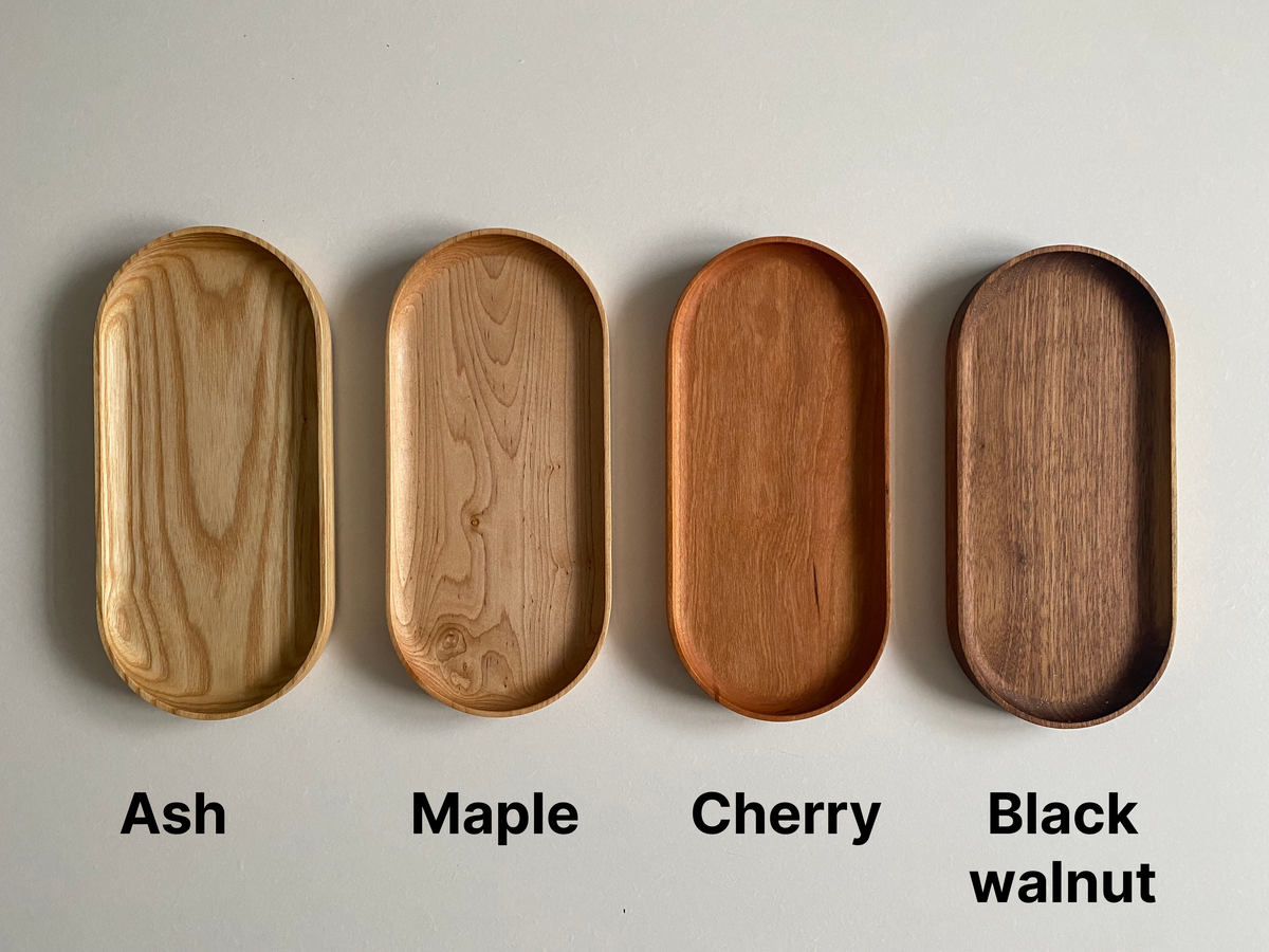 Hardwood Oval Tray | Wooden decorative Valet Tray | Jewelry tray | Vanity tray | Entryway | Countertop |  Oval Catchall tray