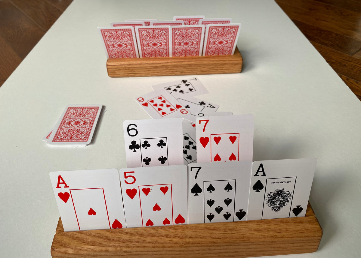 Wood Playing card holder | Oak playing card holder | Wooden card Holder gift